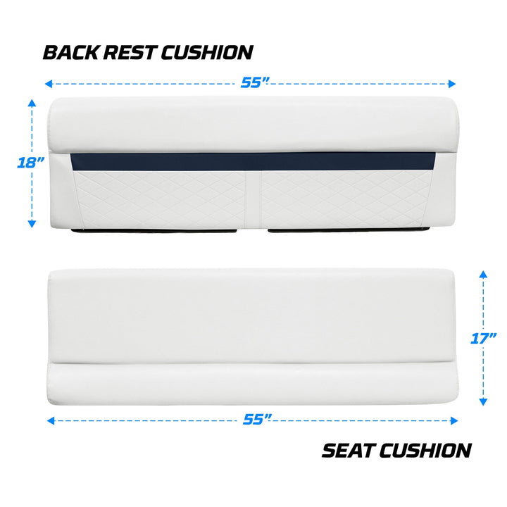 Wise DLX106 - DLX Series Pontoon 55" Bench Cushion Set DLX Pontoon Boatseats 