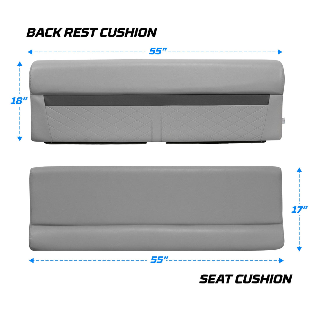 Wise DLX106 - DLX Series Pontoon 55" Bench Cushion Set DLX Pontoon Boatseats 
