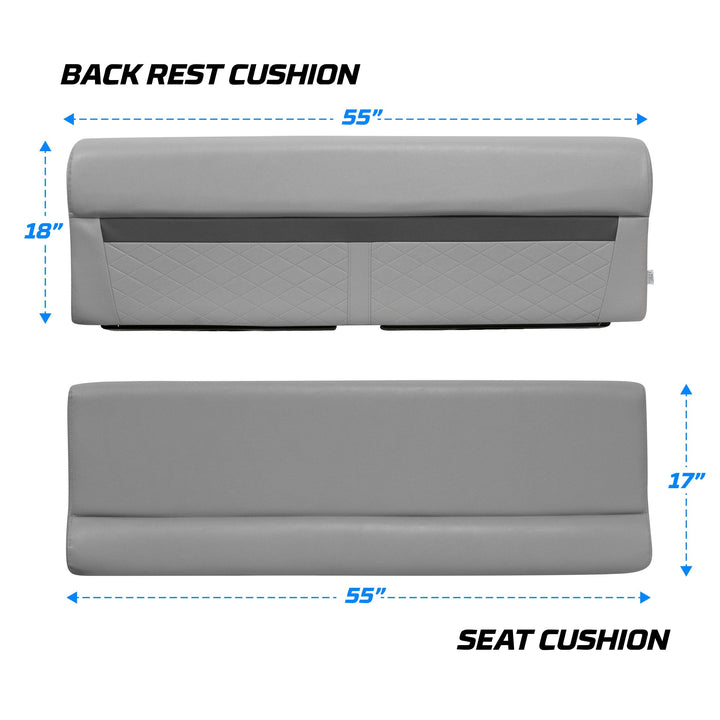 Wise DLX106 - DLX Series Pontoon 55" Bench Cushion Set DLX Pontoon Boatseats 