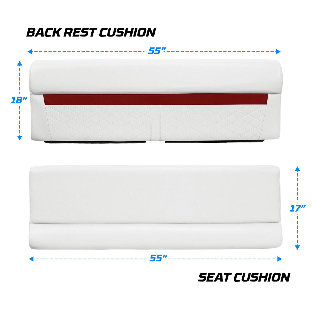 Wise DLX106 - DLX Series Pontoon 55" Bench Cushion Set DLX Pontoon Boatseats 
