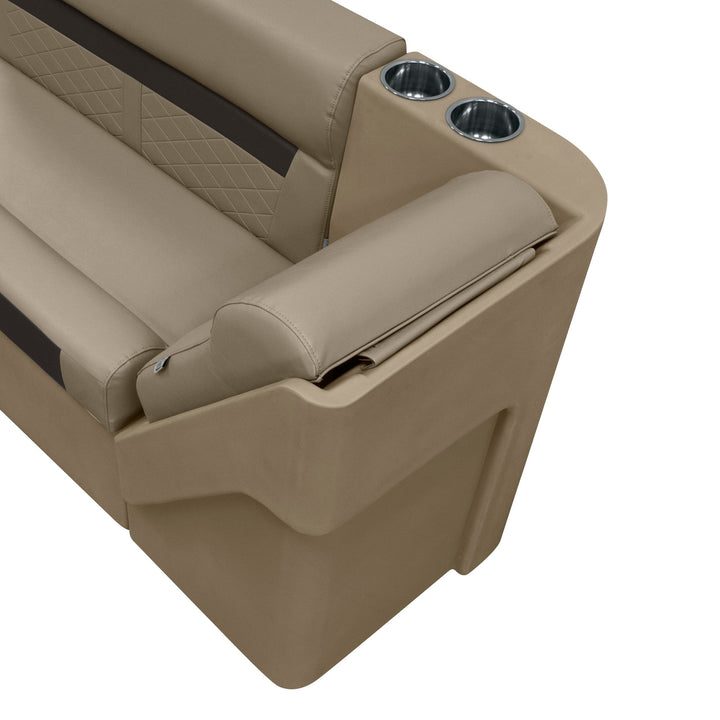 Wise DLX1305L - DLX Series Pontoon Lean Back Chaise - Left Radius DLX Pontoon Boatseats 