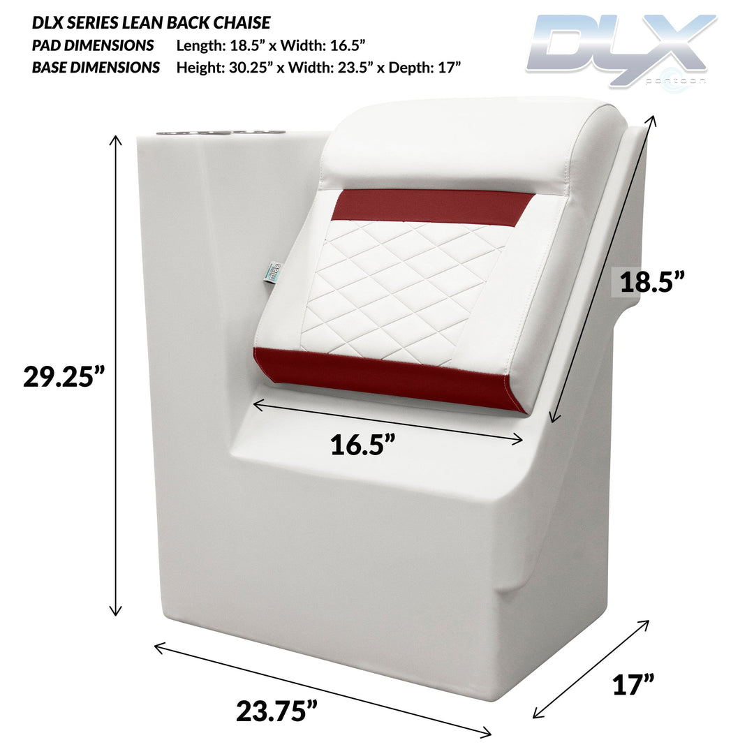 Wise DLX1305L - DLX Series Pontoon Lean Back Chaise - Left Radius DLX Pontoon Boatseats 