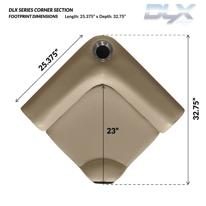 Wise DLX133 - DLX Series Pontoon Corner Section Cushion & Base Package DLX Pontoon Boatseats 