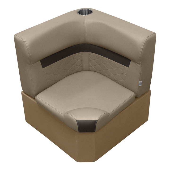 Wise DLX133 - DLX Series Pontoon Corner Section Cushion & Base Package DLX Pontoon Boatseats Neutral • Meteor 