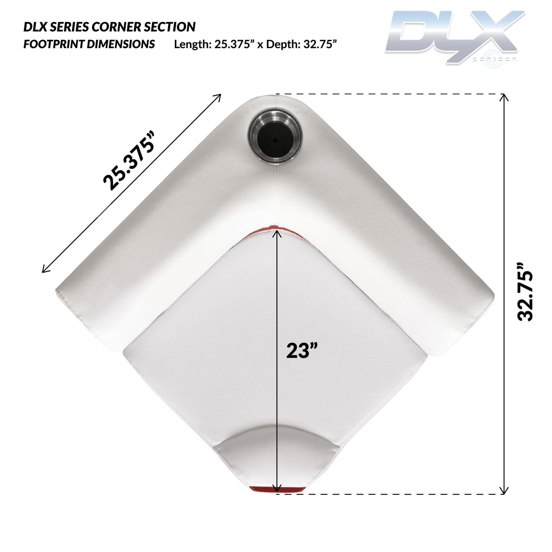 Wise DLX133 - DLX Series Pontoon Corner Section Cushion & Base Package DLX Pontoon Boatseats 