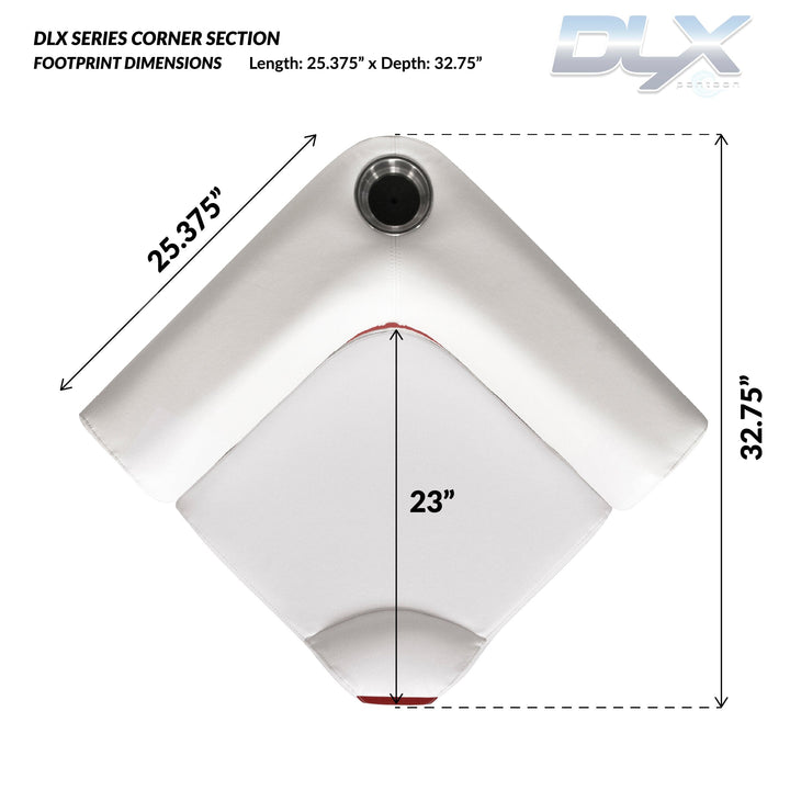 Wise DLX133 - DLX Series Pontoon Corner Section Cushion & Base Package DLX Pontoon Boatseats 