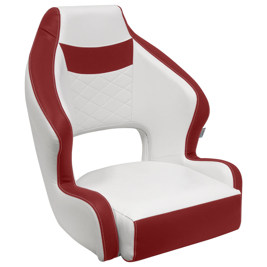 Wise DLX3338 - DLX Series Captain's Bucket DLX Pontoon Boatseats White • Crimson Red 