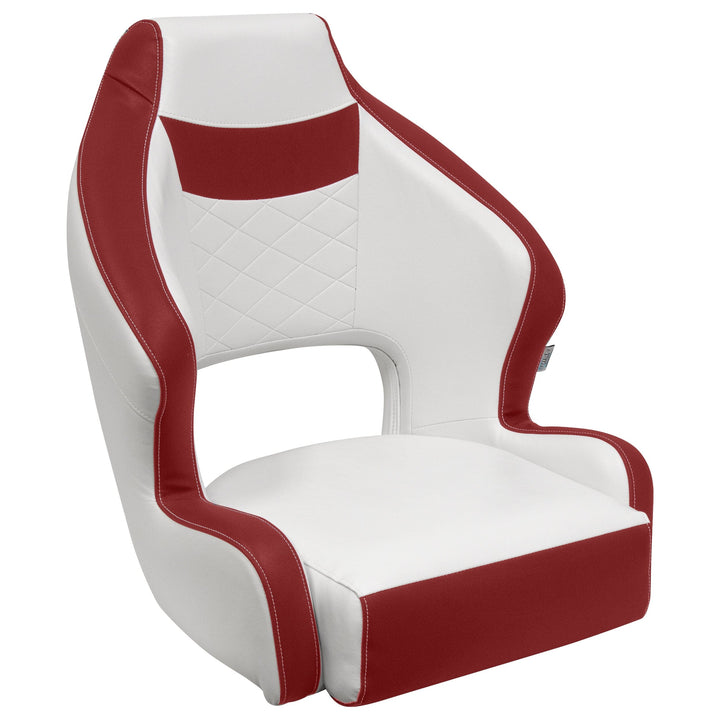 Wise DLX3338 - DLX Series Captain's Bucket DLX Pontoon Boatseats White • Crimson Red 