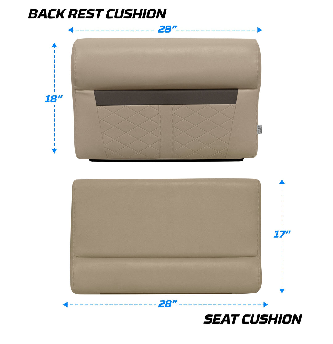 Wise DLX95 - DLX Series Pontoon 28" Bench Cushion Set DLX Pontoon Boatseats 