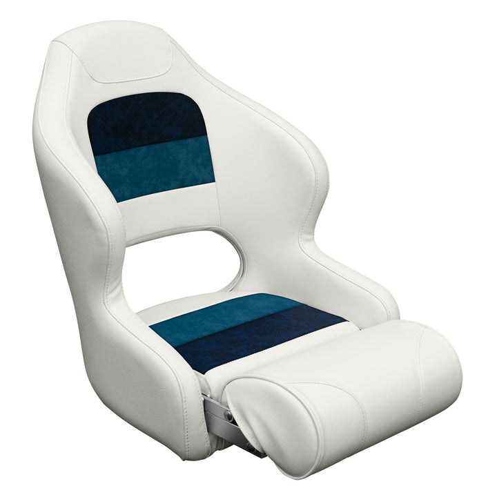 Wise 8WD3315 Deluxe Series Pontoon Bucket Seat w/ Flip Up Bolster Deluxe Pontoon Wise Pontoon White • Navy • Blue 