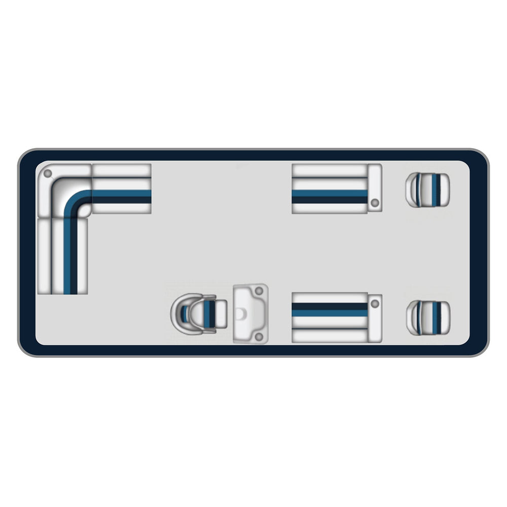 Wise Deluxe Series Pontoon - WS13575 Large Fishing Boat Group Deluxe Groups Pontoon Group White • Navy • Blue 